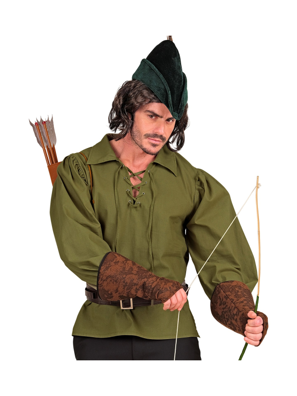 Chemise médiévale homme verte à lacets – Robin des Bois
