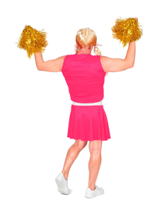 Déguisement pom-pom girl homme Beer Leader avec poitrine et pompons 2