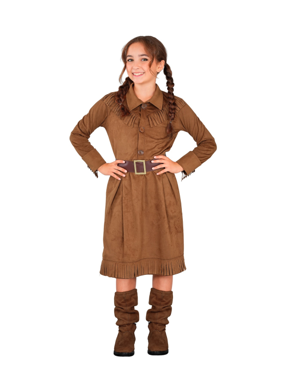Déguisement cowgirl enfant marron – Robe et ceinture