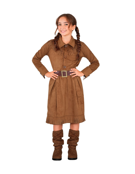 Déguisement cowgirl enfant marron – Robe et ceinture