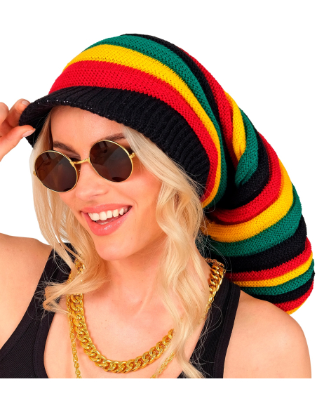 Bonnet rasta Tam adulte multicolore – Rouge, jaune, vert et noir