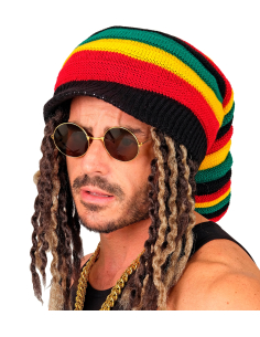 Bonnet rasta Tam adulte multicolore – Rouge, jaune, vert et noir