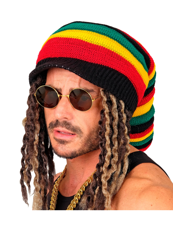 Bonnet rasta Tam adulte multicolore – Rouge, jaune, vert et noir