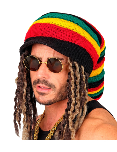 Bonnet rasta Tam adulte multicolore – Rouge, jaune, vert et noir