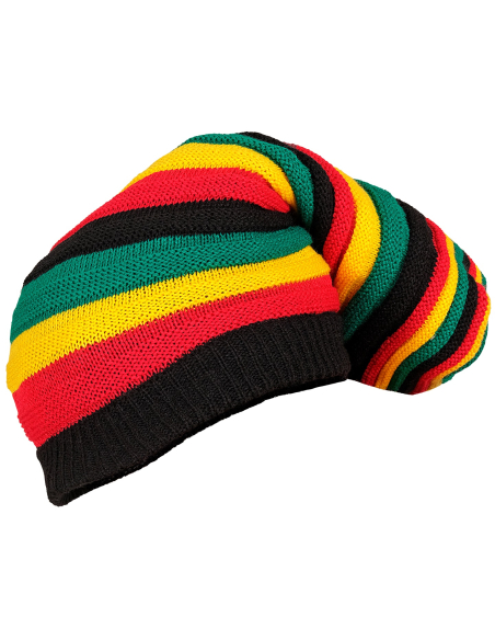 Bonnet rasta Tam adulte multicolore – Rouge, jaune, vert et noir