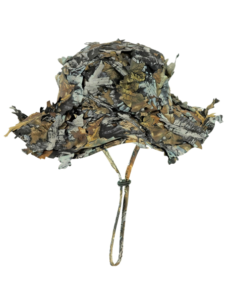 Chapeau camouflage à feuilles 3D adulte – Pêcheur et chasseur