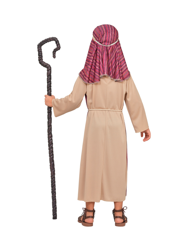 Déguisement berger enfant pour crèche de Noël – beige et rouge