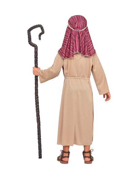 Déguisement berger enfant pour crèche de Noël – beige et rouge