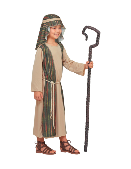 Déguisement berger enfant pour crèche de Noël – beige et vert