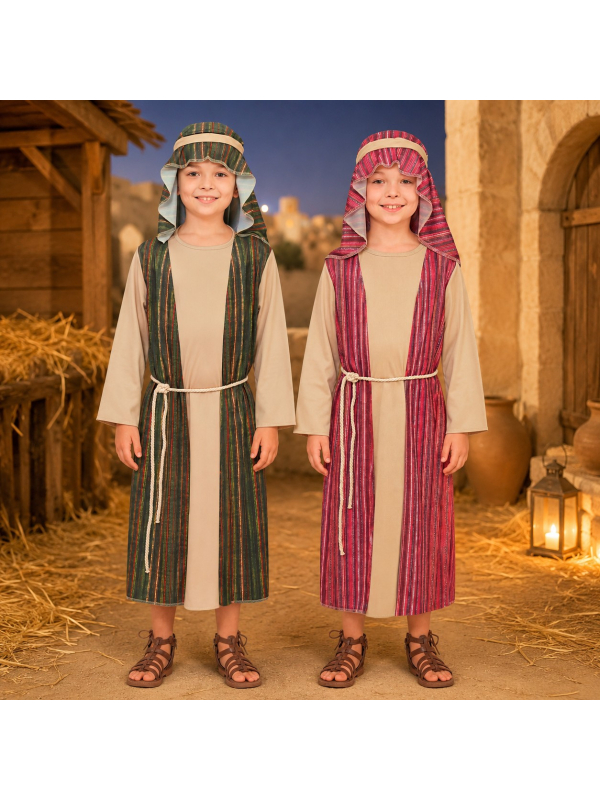 Déguisement berger enfant pour crèche de Noël – 2 coloris