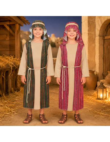 Déguisement berger enfant pour crèche de Noël – 2 coloris