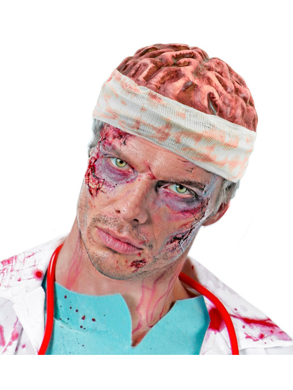 Bonnet cerveau ensanglanté adulte – Accessoire zombie Halloween