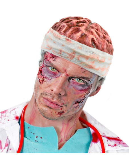 Bonnet cerveau ensanglanté adulte – Accessoire zombie Halloween