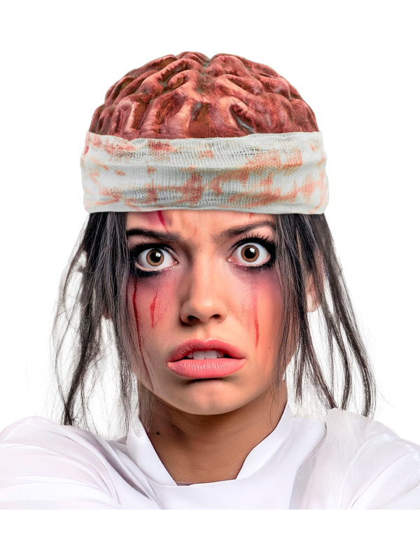 Bonnet cerveau ensanglanté adulte – Accessoire zombie Halloween