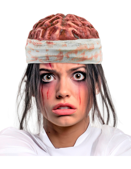 Bonnet cerveau ensanglanté adulte – Accessoire zombie Halloween