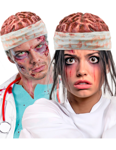 Bonnet cerveau ensanglanté adulte – Accessoire zombie Halloween