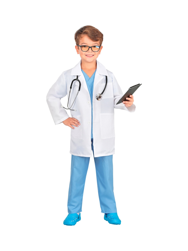 Déguisement docteur enfant avec blouse, haut et pantalon