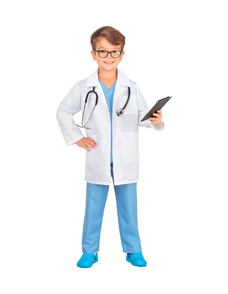 Déguisement docteur enfant avec blouse, haut et pantalon