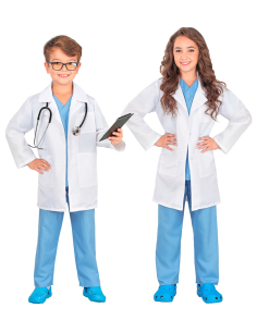 Déguisement docteur enfant avec blouse, haut et pantalon