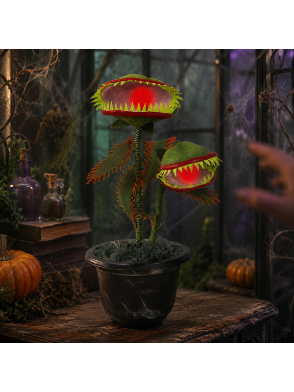Plante carnivore animée Halloween 36 cm – Son et lumière