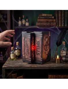 Grimoire Halloween animé 26 cm – Livre de sorcière sonore et lumineux 2