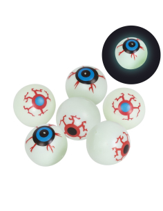 Faux yeux Halloween phosphorescents 4 cm – Lot de 6 2