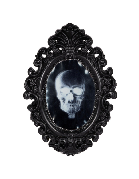 Miroir hanté squelette Halloween 33 cm – Son et lumière