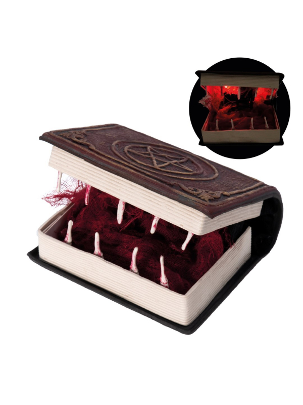 Livre vorace Halloween animé 14 cm – Grimoire sonore et lumineux