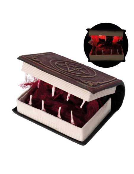 Livre vorace Halloween animé 14 cm – Grimoire sonore et lumineux