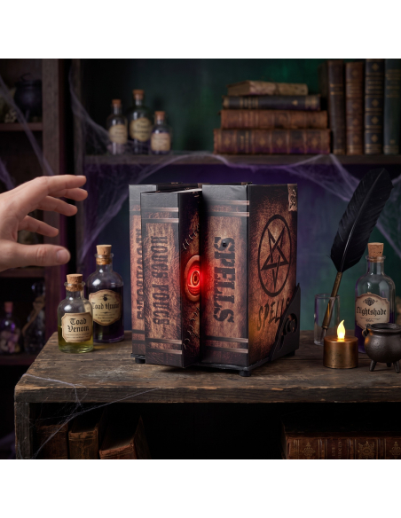 Livre vorace Halloween animé 14 cm – Grimoire sonore et lumineux