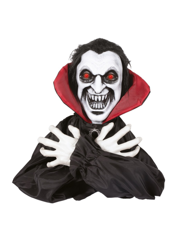 Automate vampire bondissant Halloween 40 cm – Son et yeux rouges