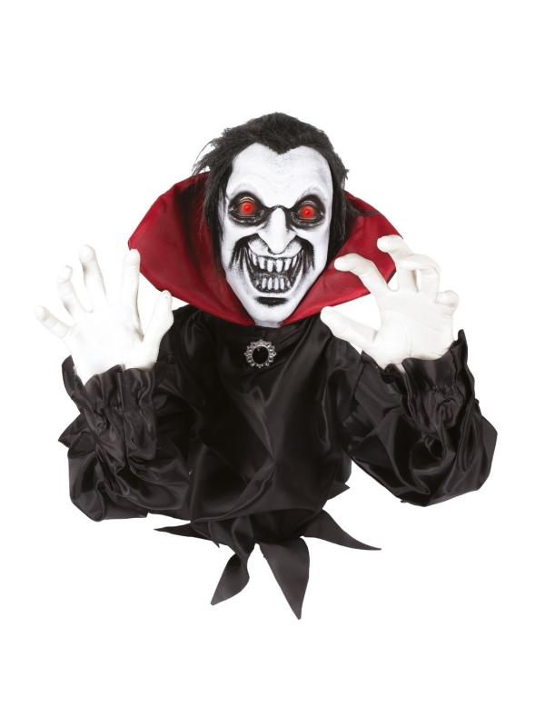 Automate vampire bondissant Halloween 40 cm – Son et yeux rouges