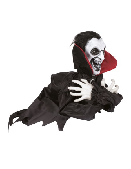 Automate vampire bondissant Halloween 40 cm – Son et yeux rouges