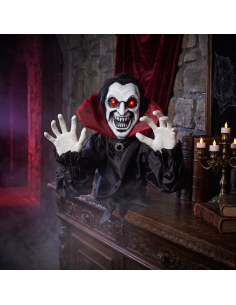 Automate vampire bondissant Halloween 40 cm – Son et yeux rouges