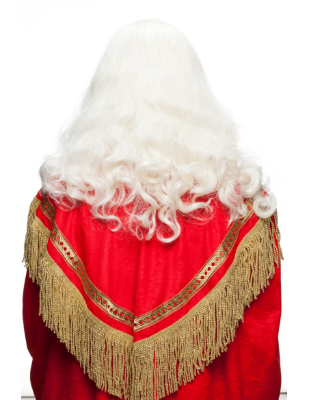 Ensemble Père Noël haute qualité avec perruque, barbe et moustache dos