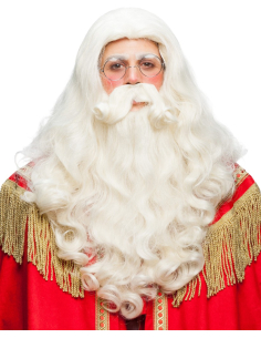 Ensemble perruque, barbe et moustache Père Noël ou Saint-Nicolas haute qualité 2