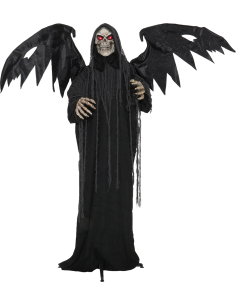 Faucheuse squelette ailée Halloween 170 cm avec son et lumière 2