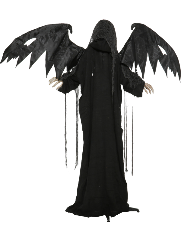 Faucheuse squelette ailée Halloween 170 cm avec son et lumière