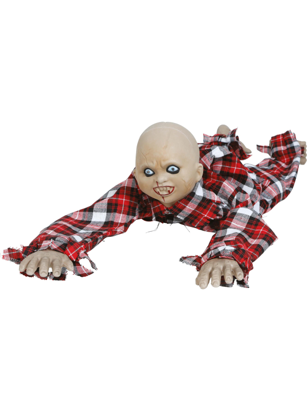 Automate enfant zombie rampant Halloween 90 cm – mouvement, son et yeux lumineux