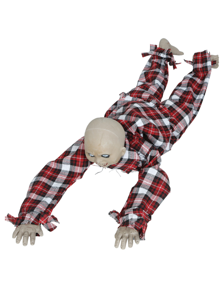 Automate enfant zombie rampant Halloween 90 cm – mouvement, son et yeux lumineux