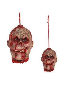 Tête de zombie sanglante à suspendre en latex – 28 cm 2