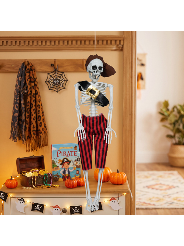 Squelette pirate à suspendre Halloween – 40 cm