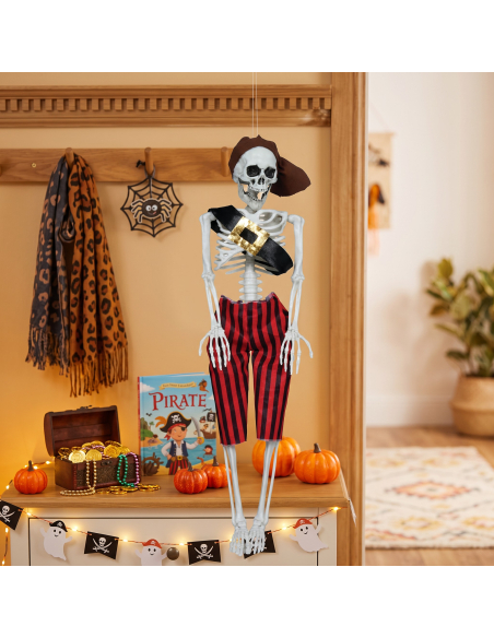 Squelette pirate à suspendre Halloween – 40 cm