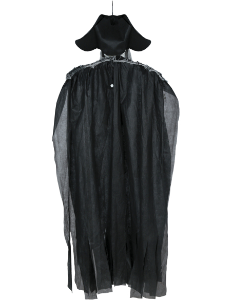 Squelette pirate suspendu Halloween 185 cm – son, lumière et mouvement