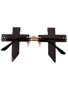 Lunettes gothiques noires à croix pour adulte 2