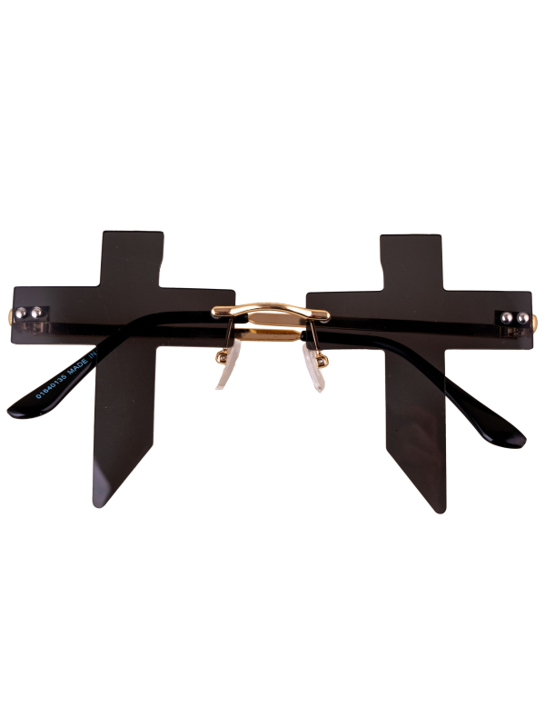 Lunettes gothiques noires à croix pour adulte