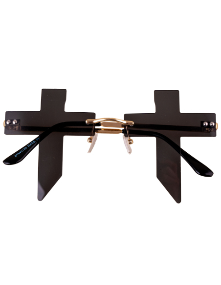 Lunettes gothiques noires à croix pour adulte