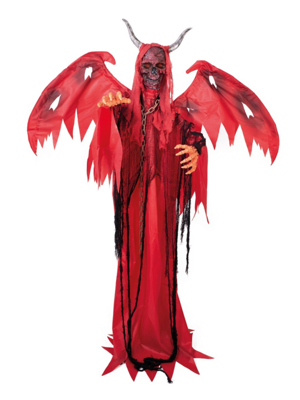 Automate diable ailé Halloween 180 cm – Animé, sonore et lumineux