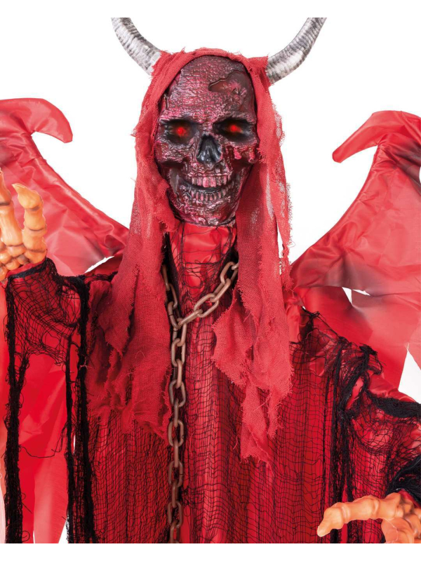 Automate diable ailé Halloween 180 cm – Animé, sonore et lumineux