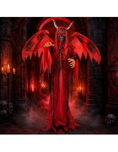 Automate diable ailé Halloween 180 cm – Animé, sonore et lumineux